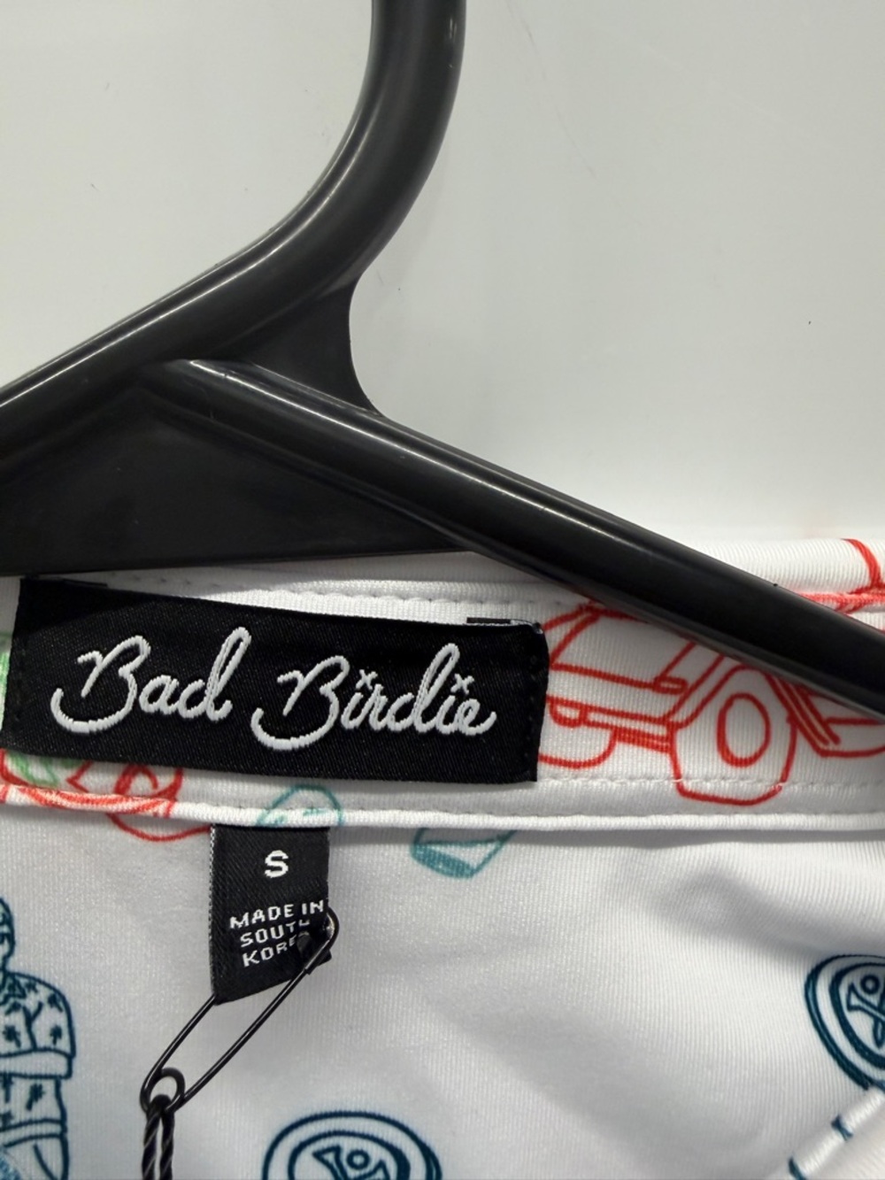 Women's bad birdie White Printed Polo Shirt with Golf & Resort Motif - Picture 2 of 6